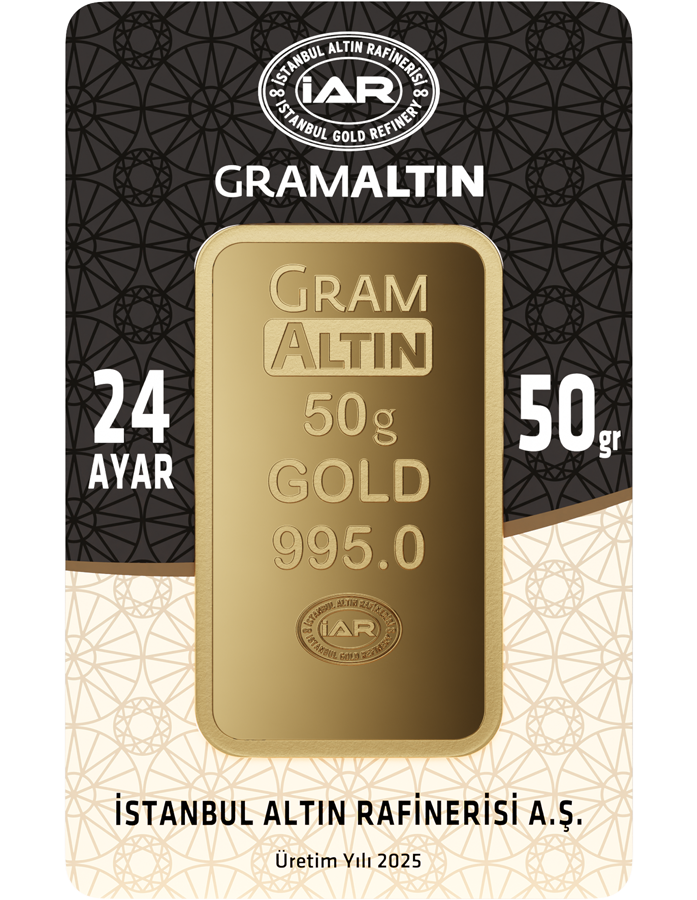 İAR 50 Gram 24 Ayar Külçe Altın