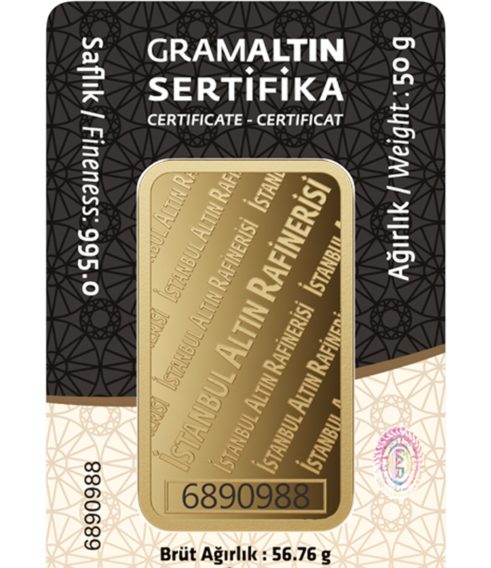 İAR 50 Gram 24 Ayar Külçe Altın